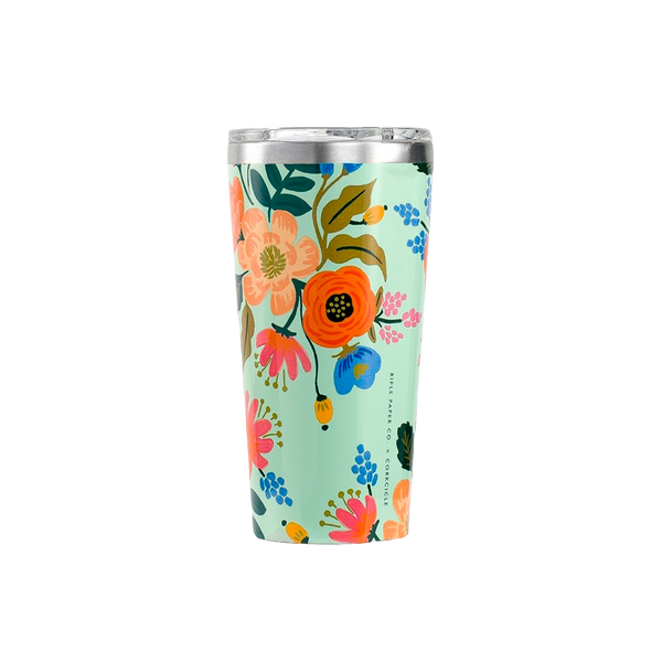 Corkcicle Tumbler Classic Rifle Paper Gloss Mint Lively Floral 16oz