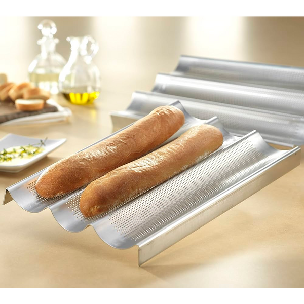 Molde con 3 Compartimientos para Pan Baguette USA Pan