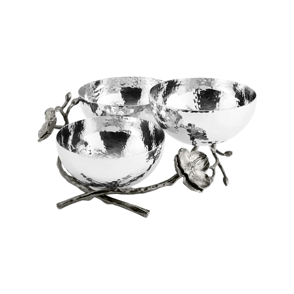 Triple Bowl Black Orchid Michael Aram