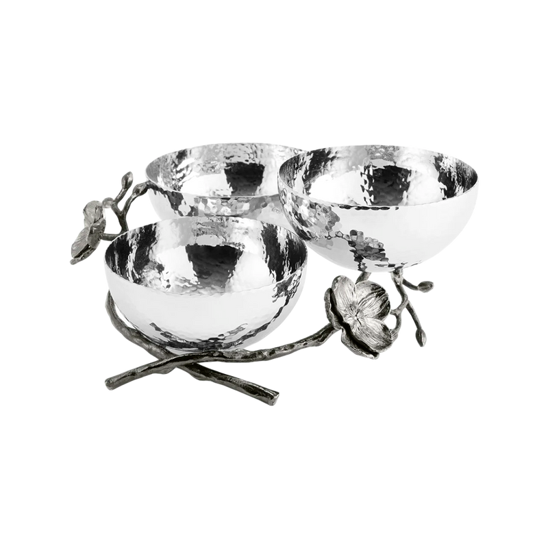 Triple Bowl Black Orchid Michael Aram