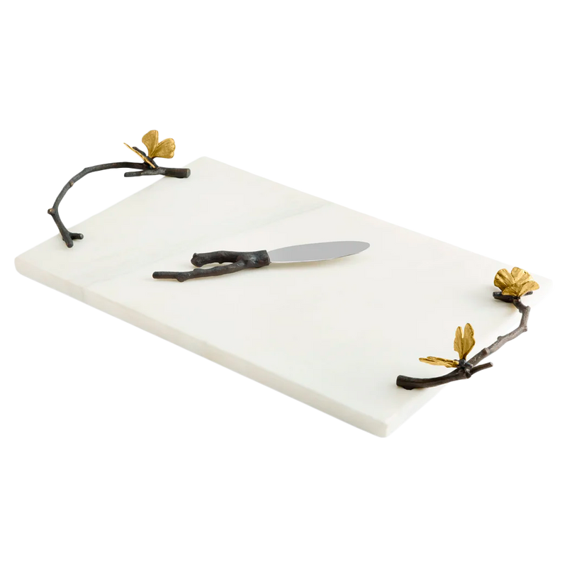 Bandeja de quesos Butterfly Ginkgo con cuchillo  Michael Aram