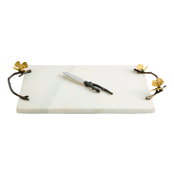 Bandeja de quesos Butterfly Ginkgo con cuchillo  Michael Aram