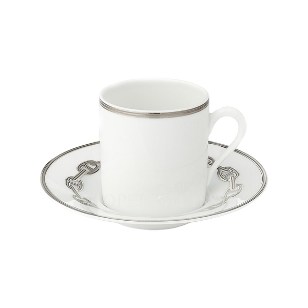 Chaîne d'Ancre Platino Hermès Taza de Café y Plato