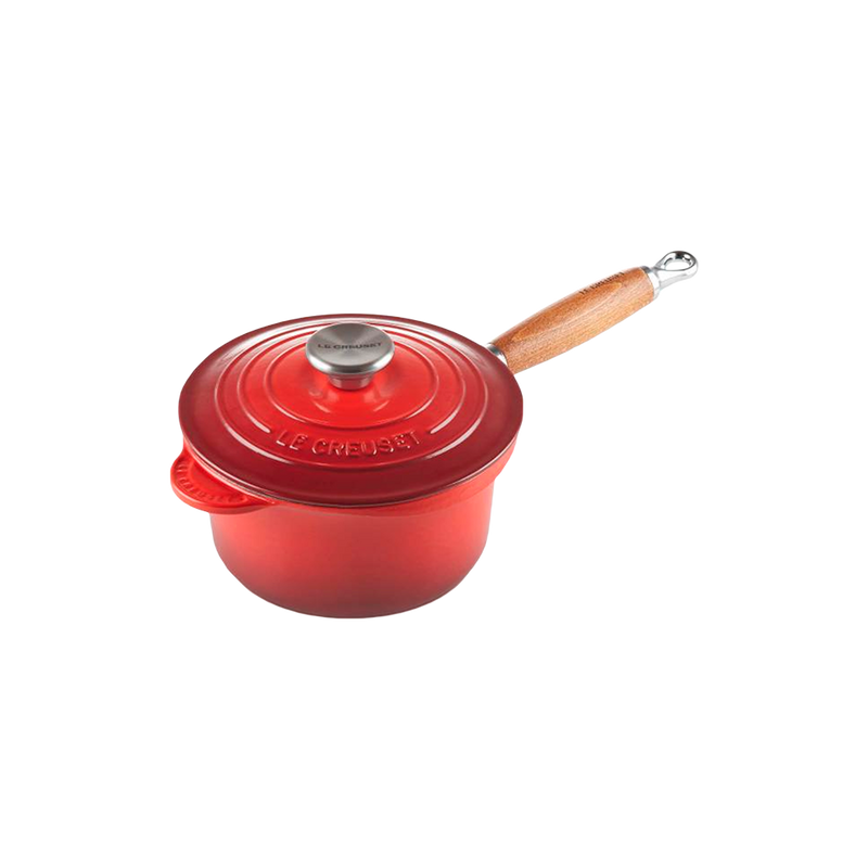 Cacerola con Mango de Madera Rojo 18 Le Creuset