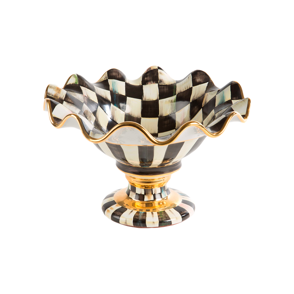 Bowl con Pedestal Courtly Check Mackenzie Childs