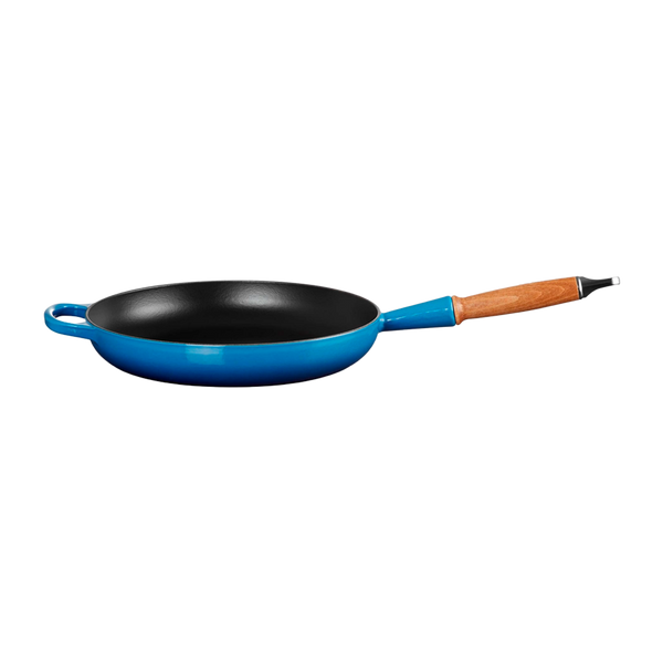 Sartén Redonda con Mango de Madera Azul 28 Le Creuset
