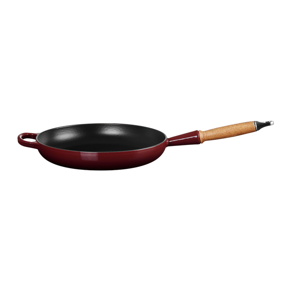 Sartén Redonda con Mango de Madera Granate 28 Le Creuset