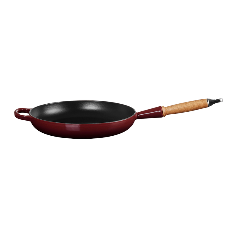 Sartén Redonda con Mango de Madera Granate 28 Le Creuset