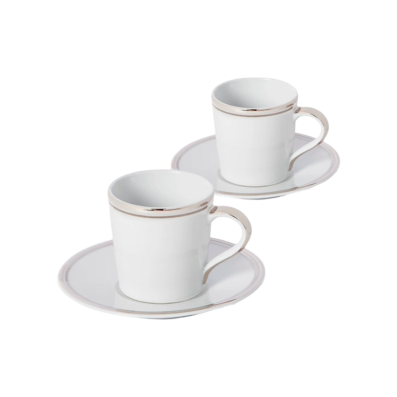Tazas con Platos para Café Espresso Wilshire Ralph Lauren (Set de 2)