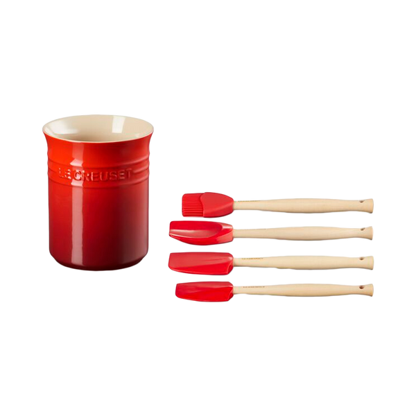 Porta Espátulas con Accesorios Cerise Le Creuset (set de 5)
