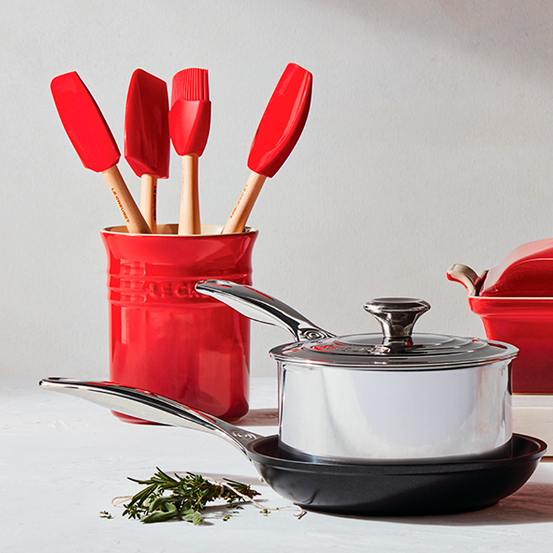 Porta Espátulas con Accesorios Cerise Le Creuset (set de 5)