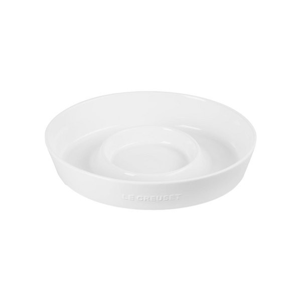 Fuente Ovalada Chip & Dip Blanco Le Creuset