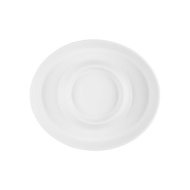 Fuente Ovalada Chip & Dip Blanco Le Creuset