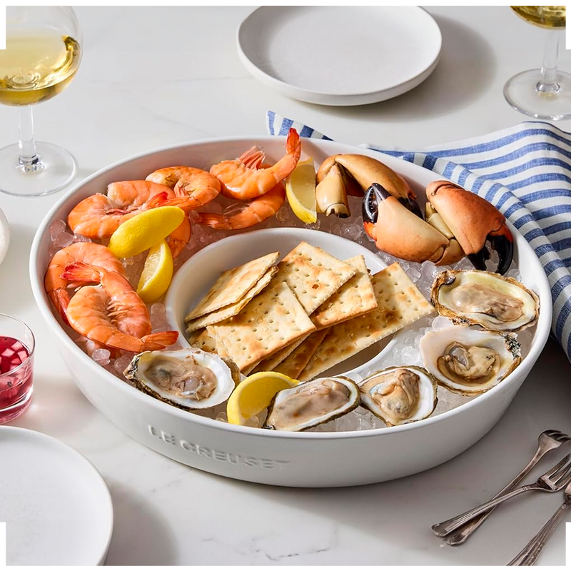 Fuente Ovalada Chip & Dip Blanco Le Creuset