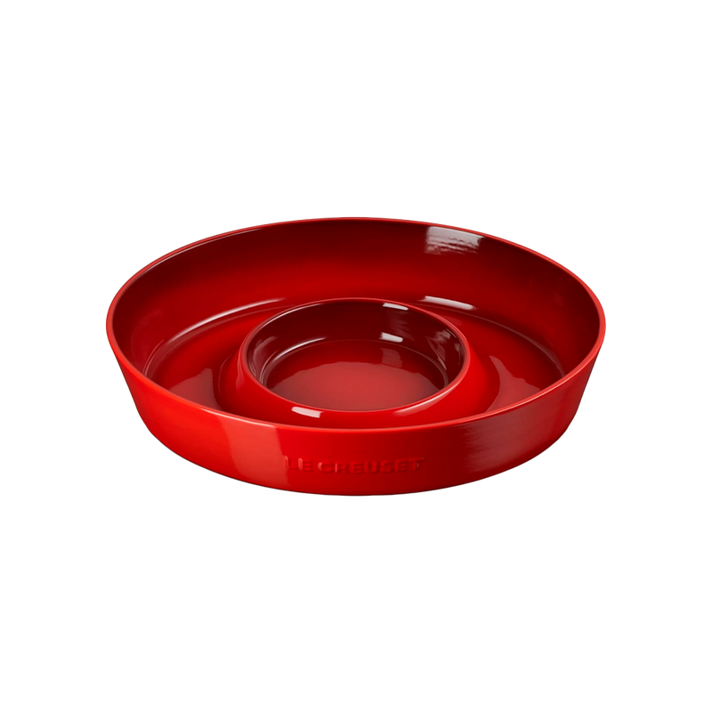 Fuente Ovalada Chip & Dip Rojo Le Creuset
