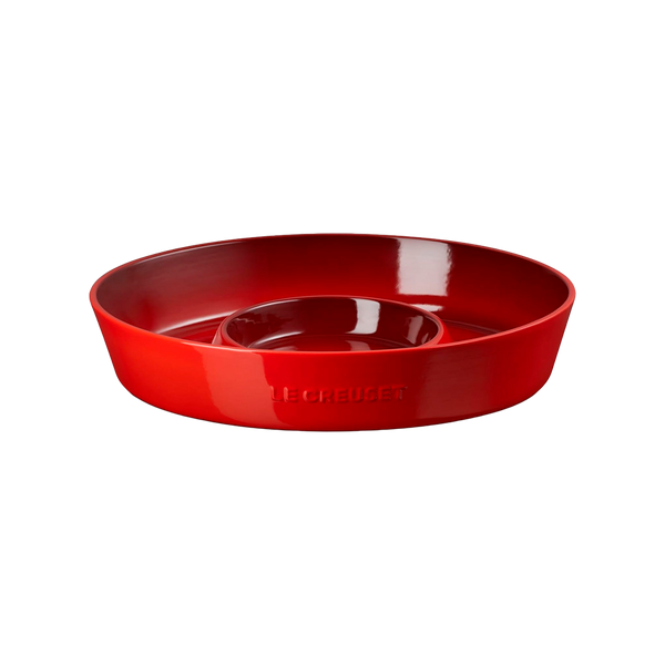 Fuente Ovalada Chip & Dip Rojo Le Creuset