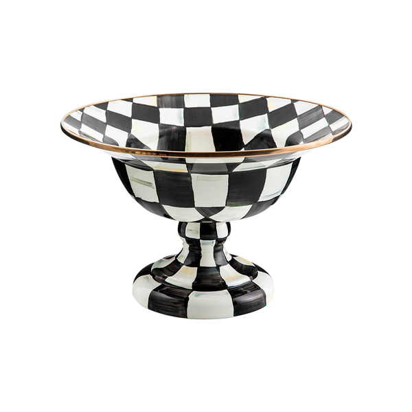 Bowl con Pedestal Large Courtly Check Mackenzie Childs