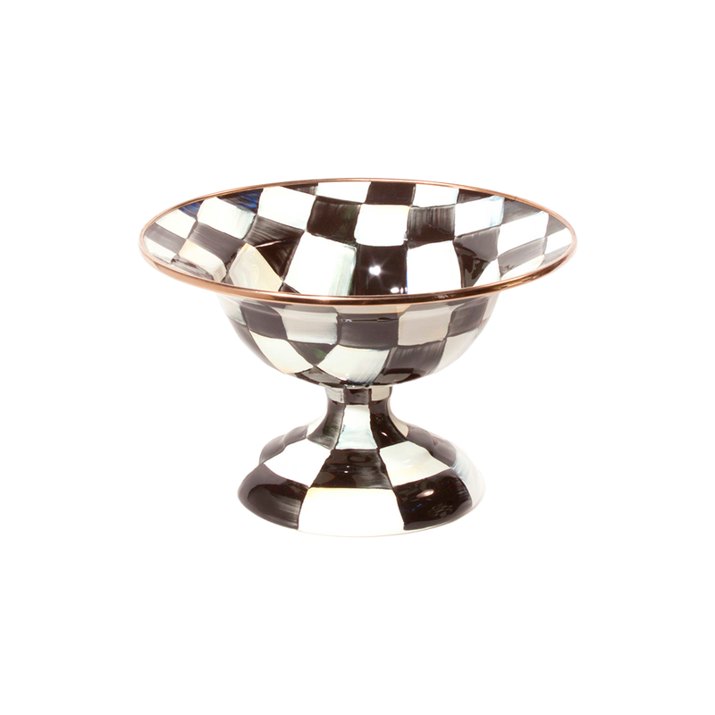 Bowl con Pedestal Small Courtly Check Mackenzie Childs