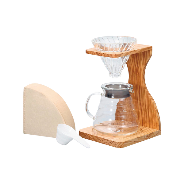 Kit Dripper con Madera de Olivo V60 Hario